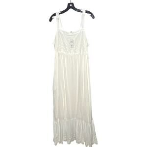 SB Suzanne Betro Smocked Eyelet Lined Cotton Empire Tiered Dress 3XL New